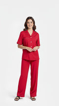 Front Open Silk Pajama Suit – Premium Half Sleeve Shirt Style