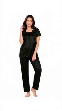 U-Neck T-Shirt Pajama Set – Comfy Silk | High-Quality Premium Nightwear