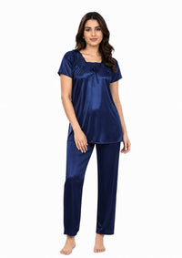 U-Neck T-Shirt Pajama Set – Comfy Silk | High-Quality Premium Nightwear