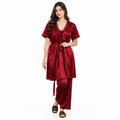 3 Pcs Nightwear Set – Shirt, Trouser & Inner Top